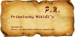 Pribelszky Miklós névjegykártya