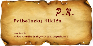 Pribelszky Miklós névjegykártya